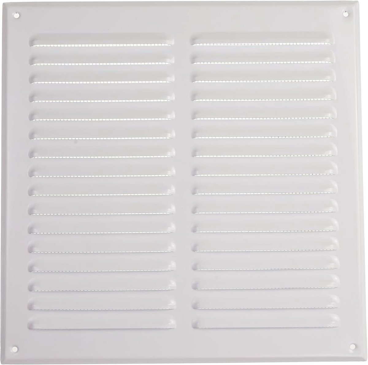 Vierkante Ventilatie Rooster 29.5 x 29.5 cm Wit Metaal met Insektengaas - Soffit Rooster