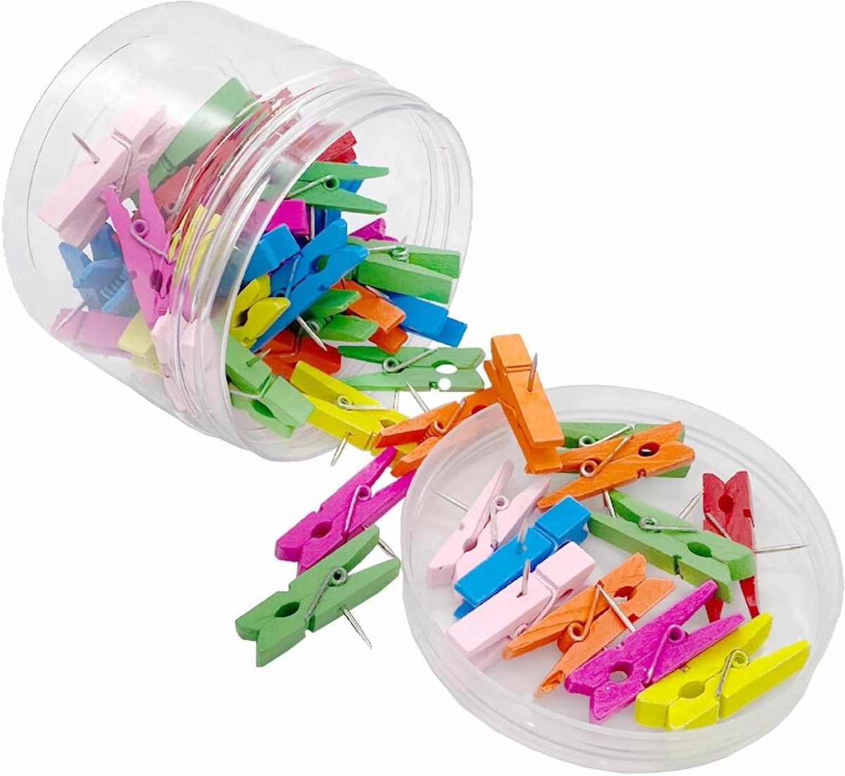 60 decoratieve punaises met clips voor notities en ambachten - set van veelkleurige kopspijkers