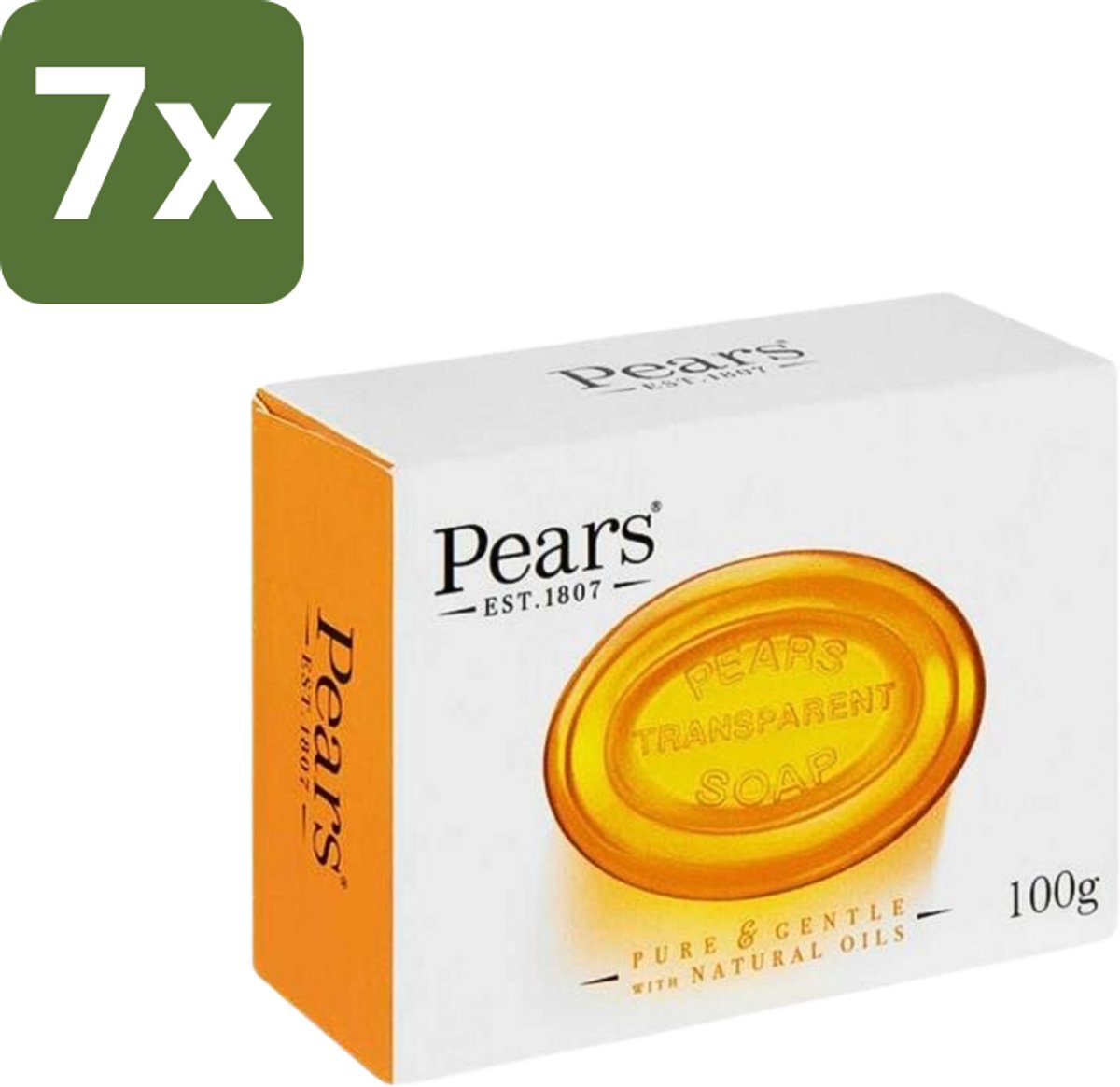 Pears - Zeep - Transparant - Zacht - Gentle Care - 125 Gr - Bulkverpakking - 7 stuks