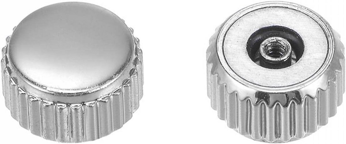2x Horlogekroon Set 5,5 mm Platte Kop Korte Steel voor Reparatie en Onderhoud