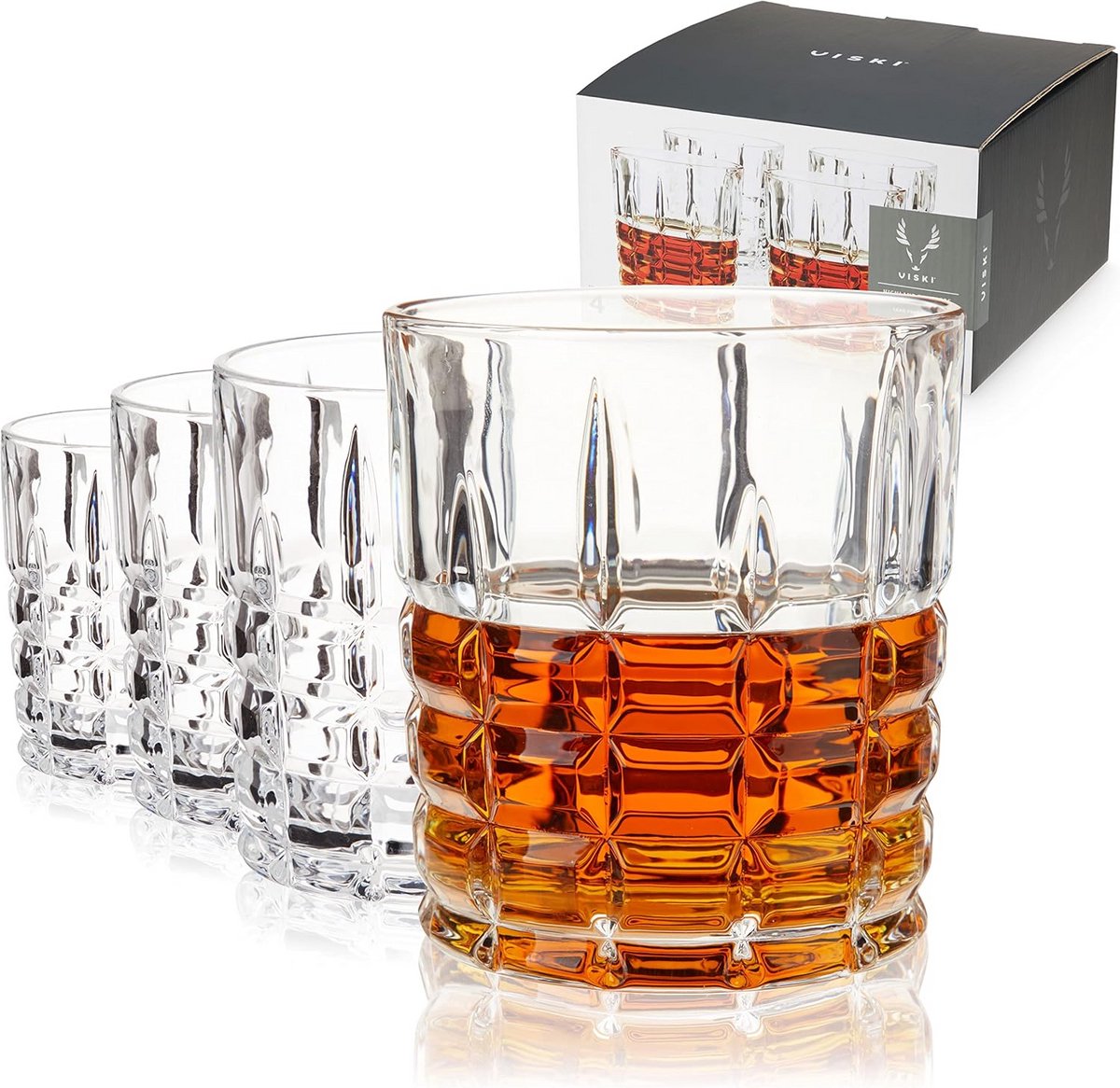 Set van 4 Klassieke D.O.F Glazen Kristal Lage Cocktailglazen 300 ml