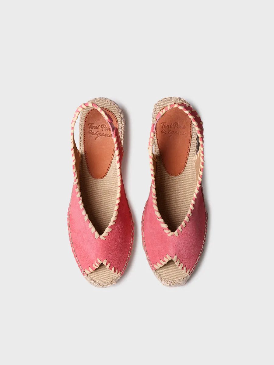 Espadrille met peeptoe-sleehak | LAILA-SD