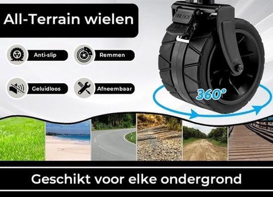 Bolderkar Opvouwbaar - Bolderwagen Luchtbanden - Bolderkarren - 100kg Draagvermogen - Opbergwagen van Bolderkar Opvouwbaar — afbeelding 2