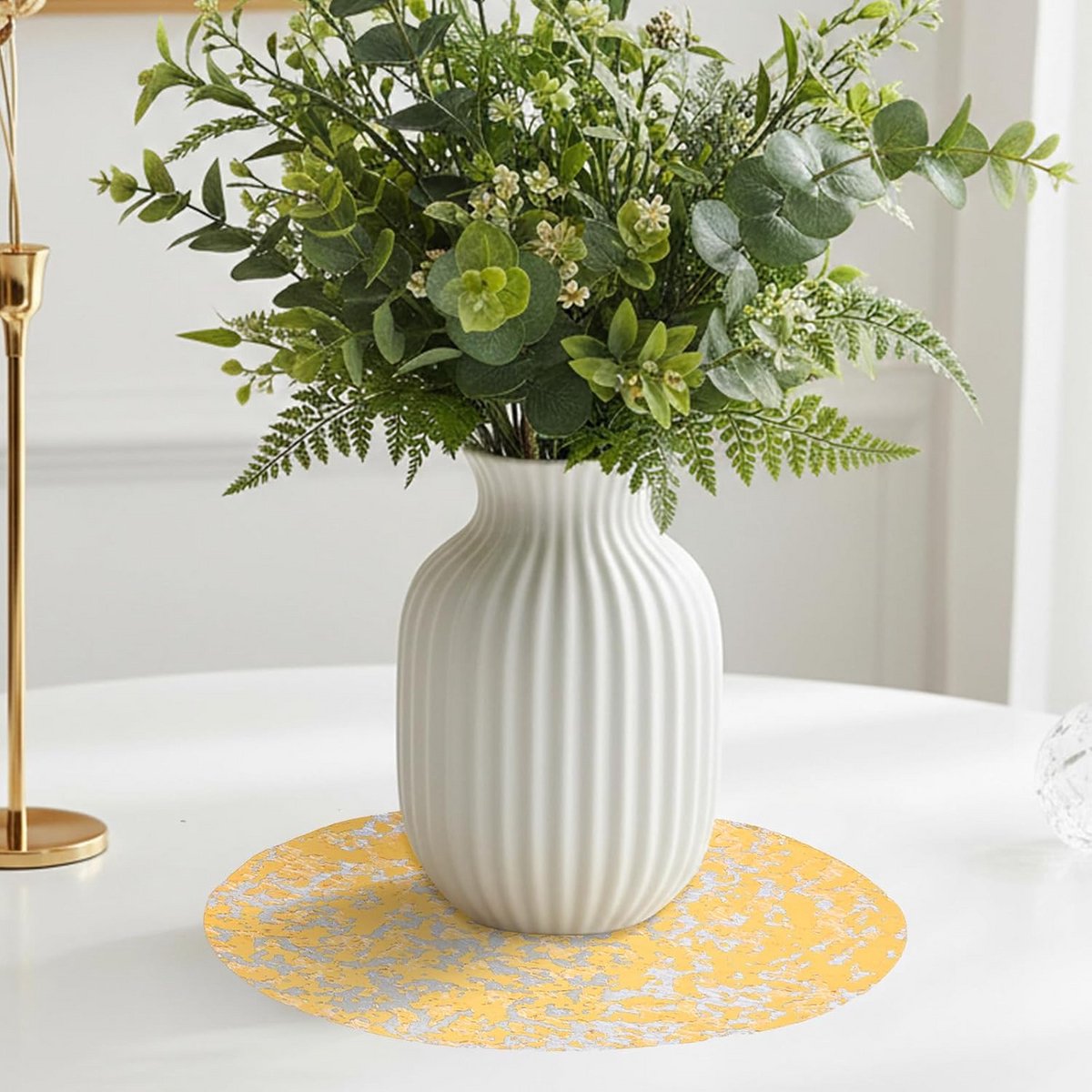 Set van 12 Gouden Ronde Wegwerptafellopers Decoratie voor Feest
