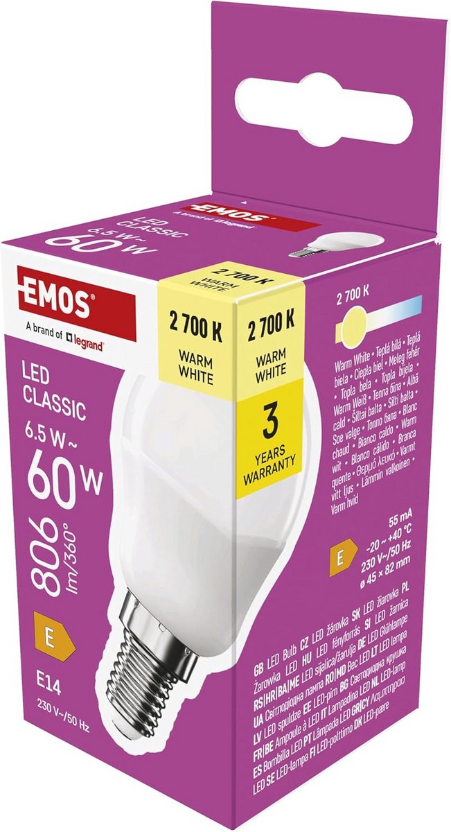 LED-lamp Mini Globe E14 6,5W (806 lm) Warm Wit 2700K Filament Vervanger