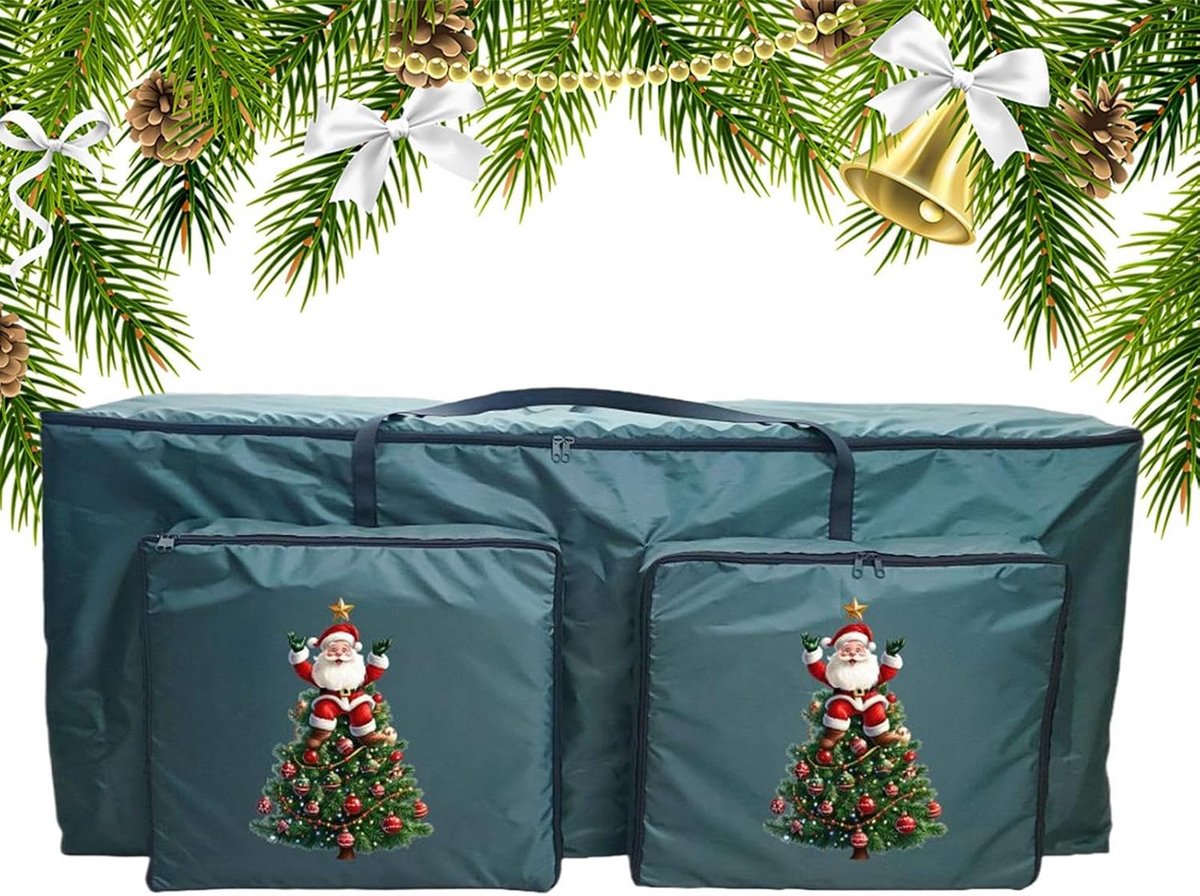 Grote Opbergzak voor Kerstboom en Kerstversiering met Ritssluiting