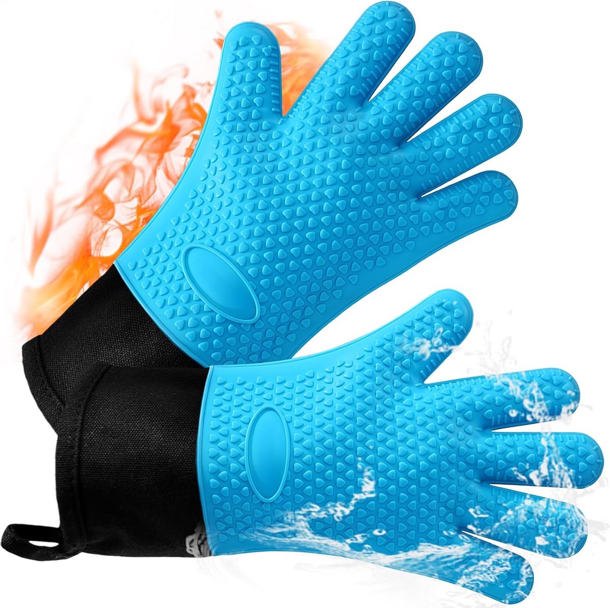 Set van 2 Hittebestendige Ovenwanten met Antislip en Katoenen Voering