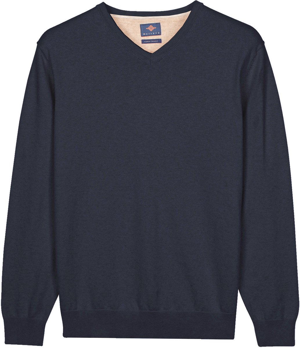 Baileys – Heren Trui – Basic Pullover – V-hals Pullover – Dark Denim - NOS8100-675