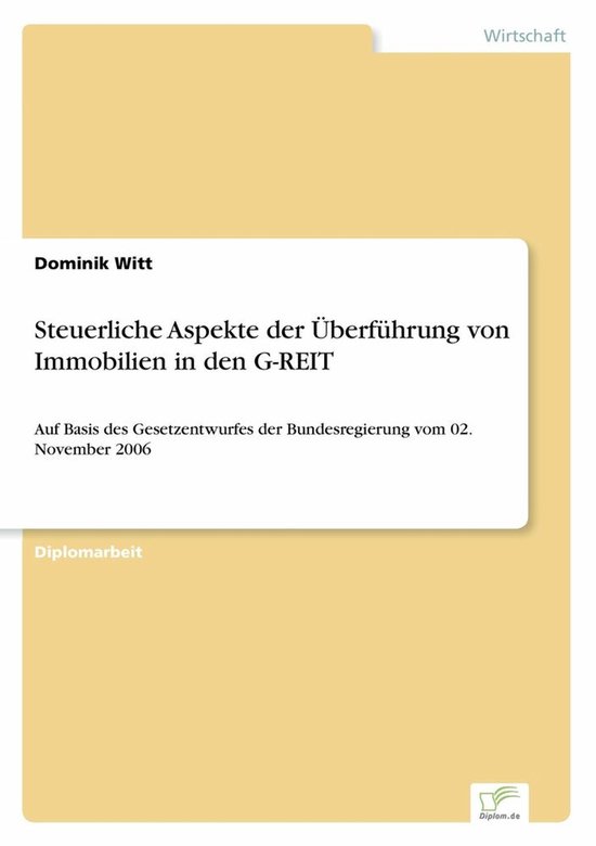 Steuerliche Aspekte der Überführung von Immobilien in den  ... - cover