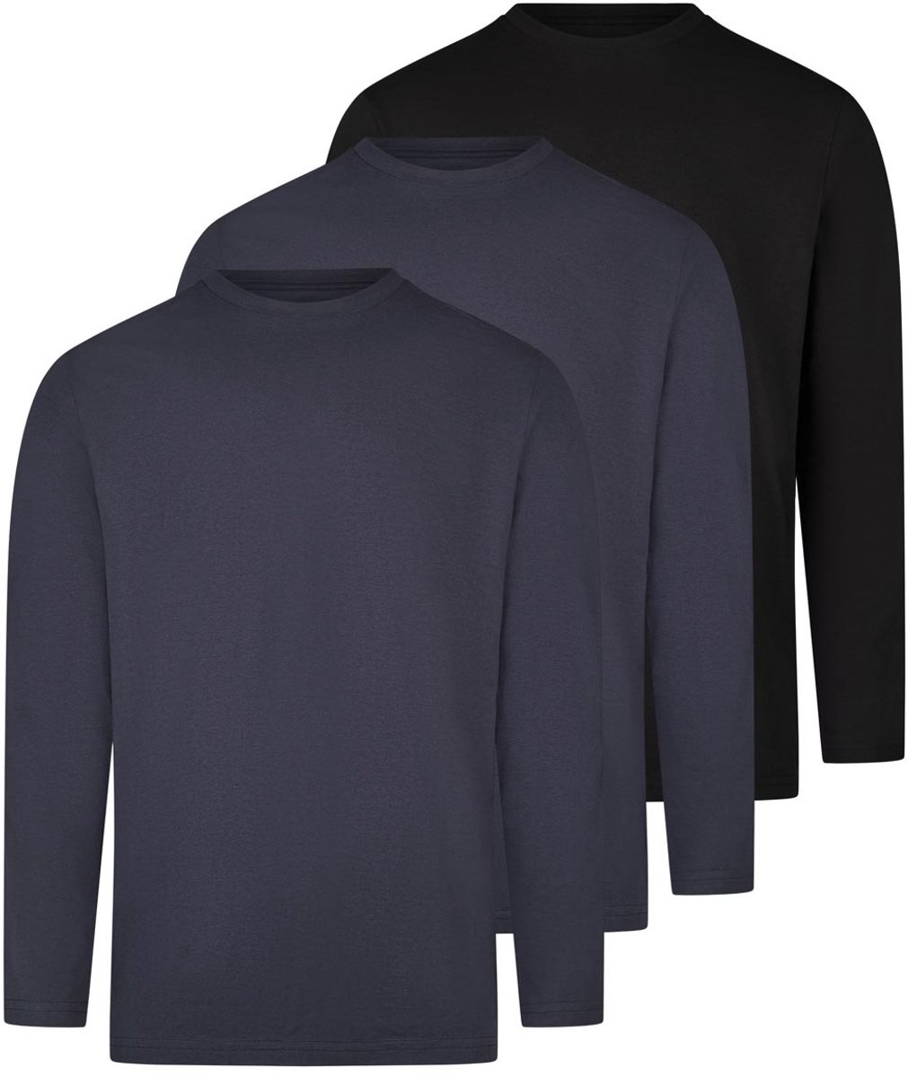 RAGMAN Heren longsleeve 3 pack Basic