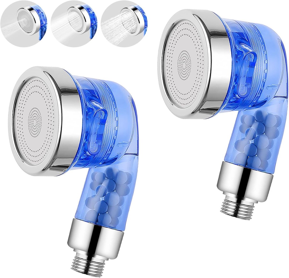 2 stuks Blauwe Shampoo Spuitkop – Met Filter – 3 Standen – Hoge Druk – Voor Salon Wastafel