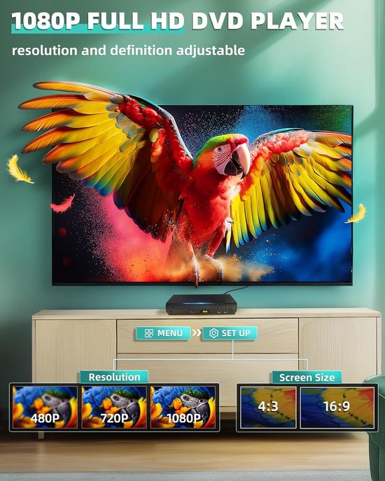DVD Speler met HDMI - Blu Ray Spelers - Externe DVVD Speler - Zwart - Video — afbeelding 3