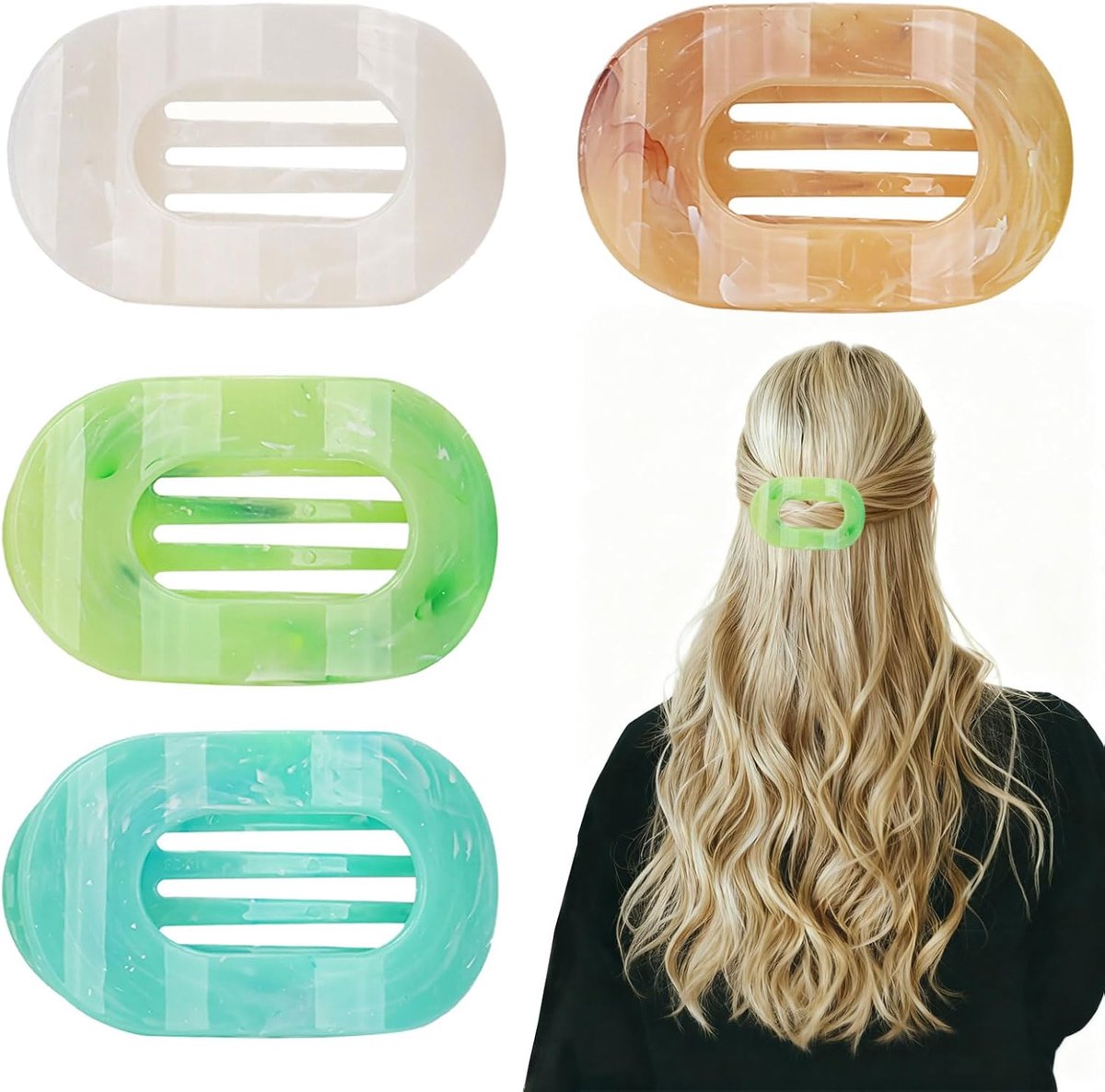 Haarclips Set - Grote Spelden - Dagelijks Gebruik - Mat & Antislip - 20 cm Lengte - Zwart