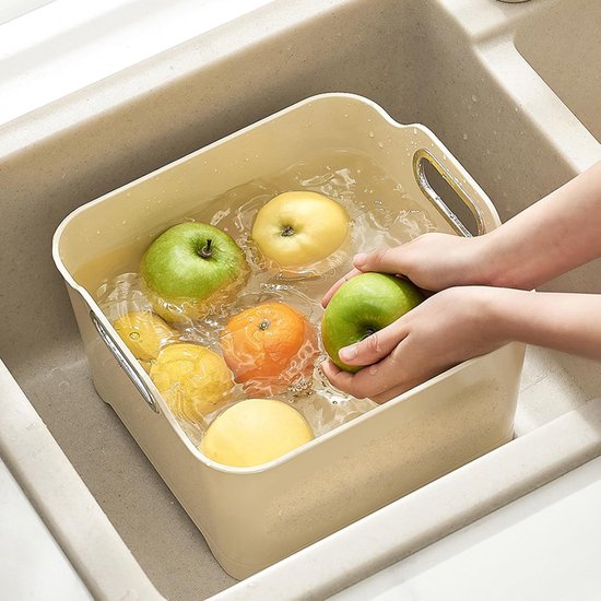 Keuken Groentezeef - Fruitmand Afgieten - Groenten Wassen - Handvat en Afvoerplug - 28x28x19 cm — afbeelding 2