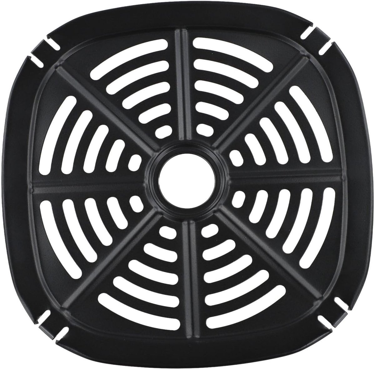 Airfryer Grill Plaat - Airfryer Accessoire - Meerdere Gerechten - Functioneel Ontwerp - 21x21cm - Zwart
