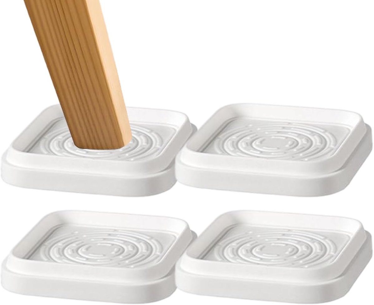 Meubel Verhogers - Stapelbare Blokken - Meubels Verhogen - Trillingsdempend Rubber - 4 Stuks - Zwart