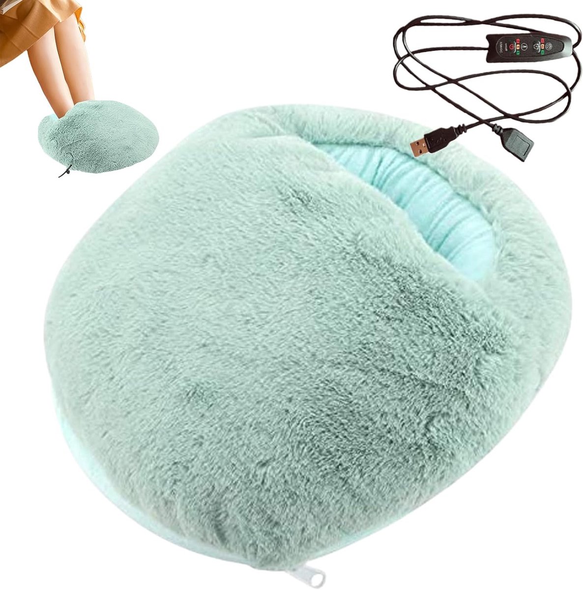 Elektrische Voetenwarmer - Verwarmde Pantoffels - Comfort Thuis - 3 Temperatuurstanden - 32x28x12 cm