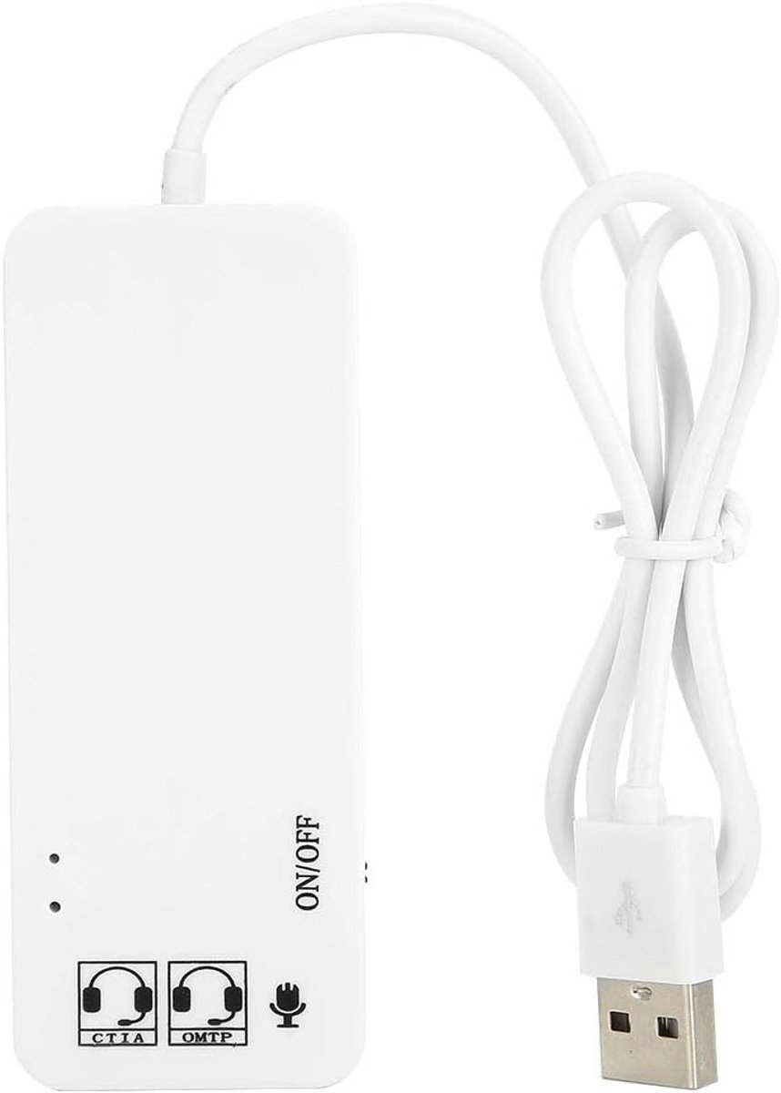 USB Hub - Poortsplitter - Extra Aansluitingen - Met Geluidsadapter - Compact Ontwerp - Wit