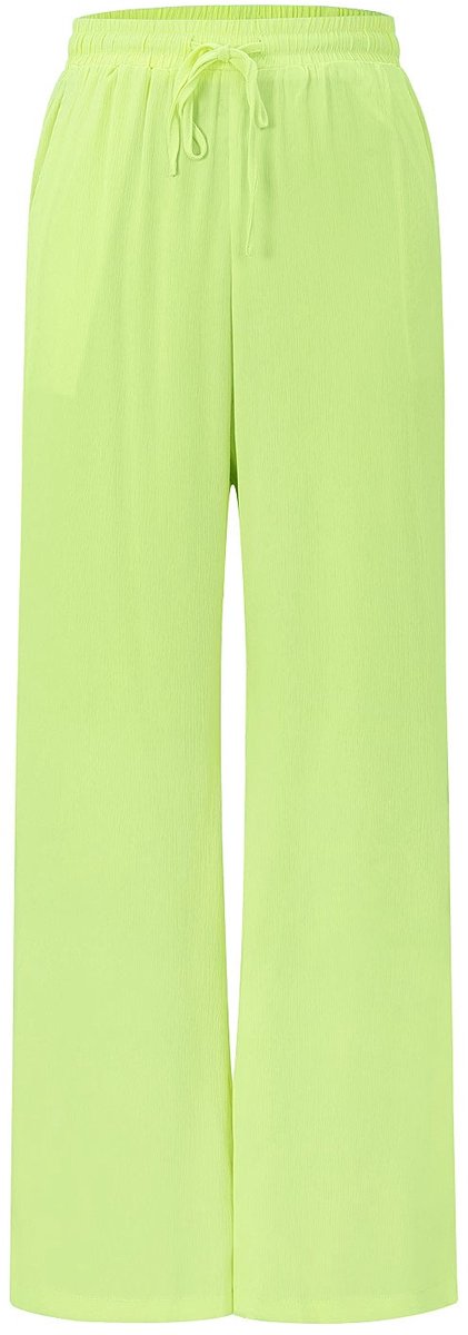 Elegante Geweven Polyester Vrouwen Rechte Broek - Groen - Maat M