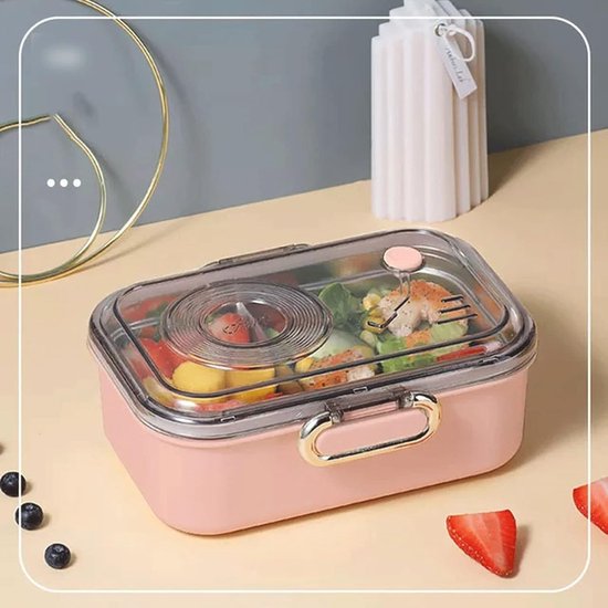 Geïsoleerde Lunchbox - Thermos Lunchtrommel - Voedsel Warm Houden - Roestvrij Staal Binnenkant - Eff eenkleurig — afbeelding 3