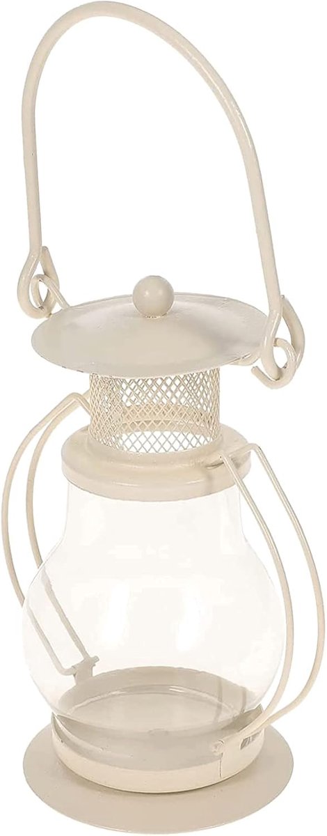 Draagbare olielamp - Kaarslamp decoratie - Binnen en buiten - Glas en ijzer - 19 x 10 x 7
