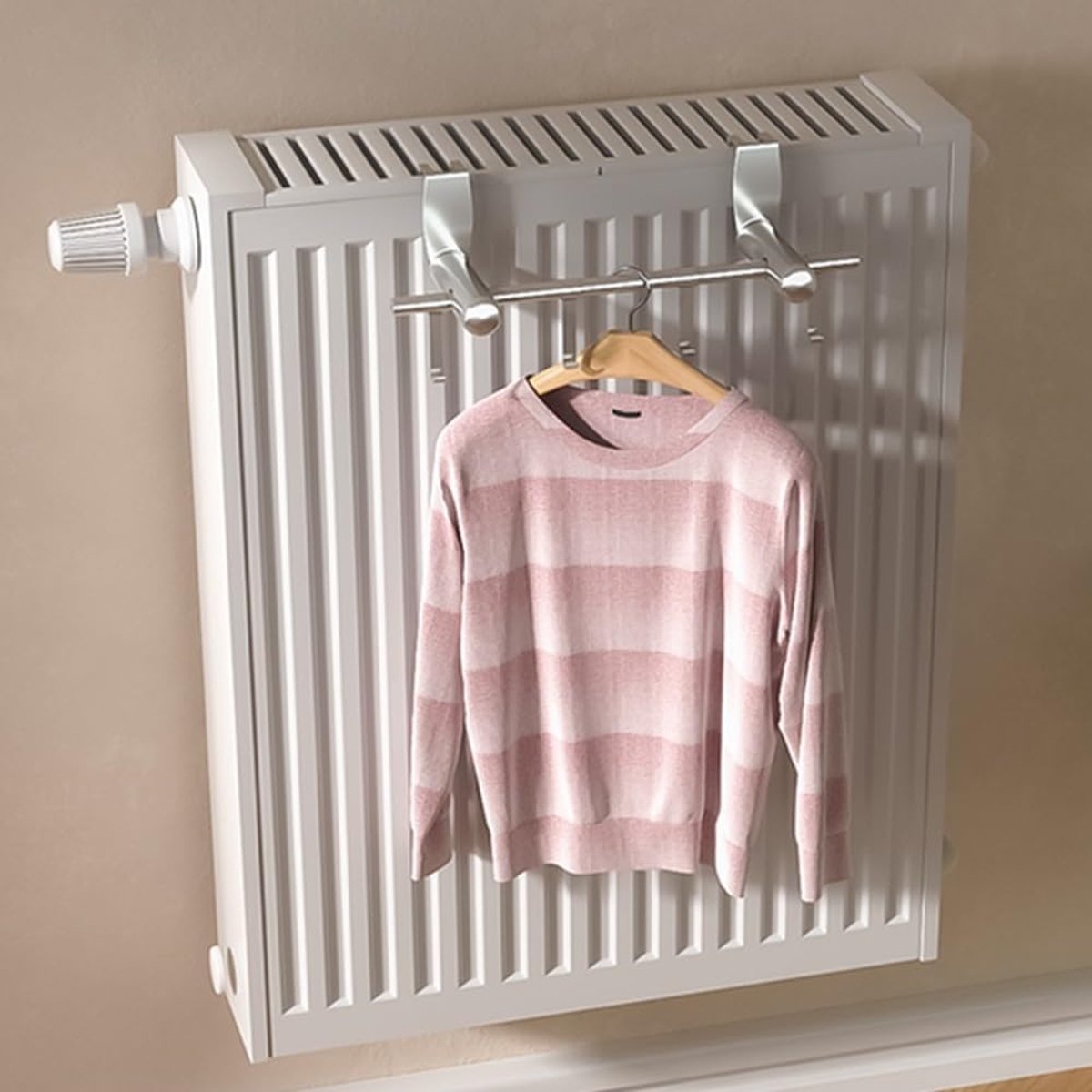 Kleding Droogrek - Handdoekhouder - Radiator Gebruik - Verstelbaar Ontwerp - 50 cm - Zilve