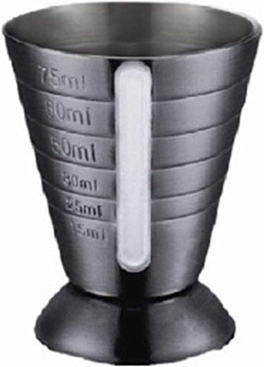 Cocktailmaatbeker - Barmaatje Jigger - Drankjes Mixen - Dubbele Meting - 15-75 ml - Zwart