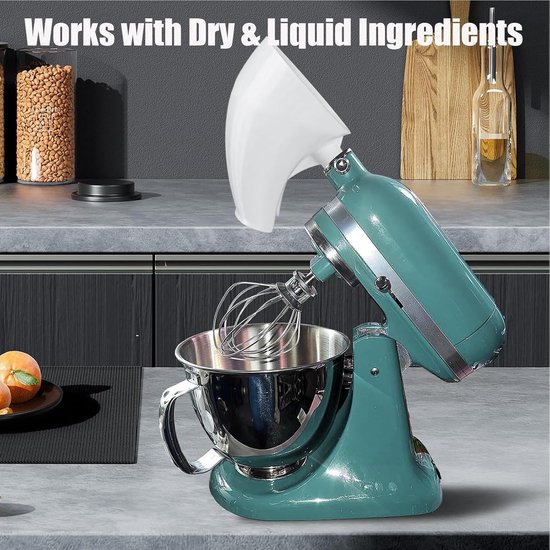 Mixer Trechter Opzetstuk - Bakken Hulpmiddel - Beslag Maken - Voedselveilig Materiaal - 12 x 13.6 cm - Wit — afbeelding 2