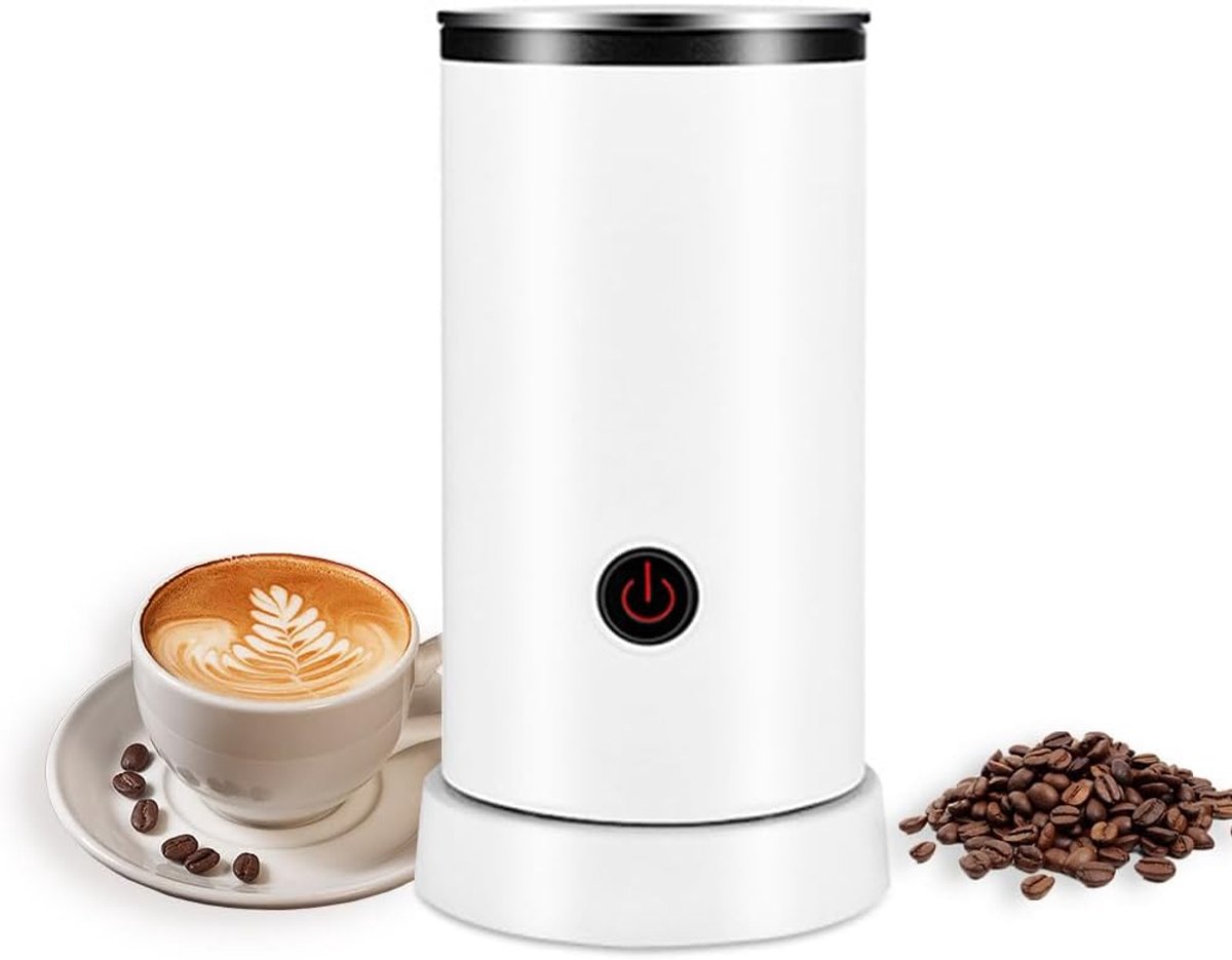 Elektrische Melkopschuimer - Koffie Accessoire - Warme Koude Opschuimen - Vier Functies - 240 ml Capaciteit - Wit