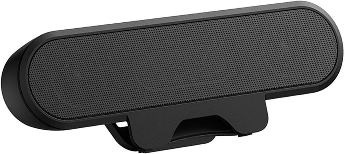 Stereo Luidspreker - Hoge Geluidskwaliteit - Computer Gebruik - Ruimtebesparend Montagesysteem - 21 x 8 x 7 cm - Zwart