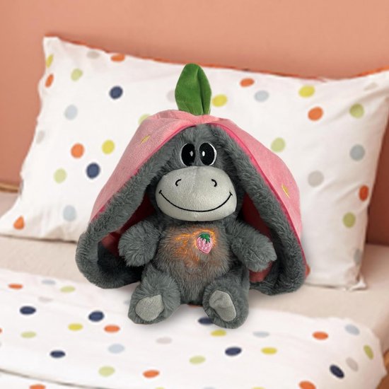 Ademend Pluche - Troostpop Ezel - Rustgevend Slapen - Vier Ademhalingsmodi - 29x24x16 cm - Roze — afbeelding 2