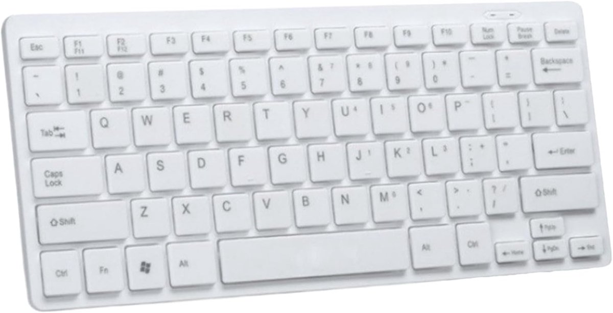 Draadloos Toetsenbord - Compacte Notebook - Tablet Werk - Hoge Gevoeligheid - 29.5 cm - Wit