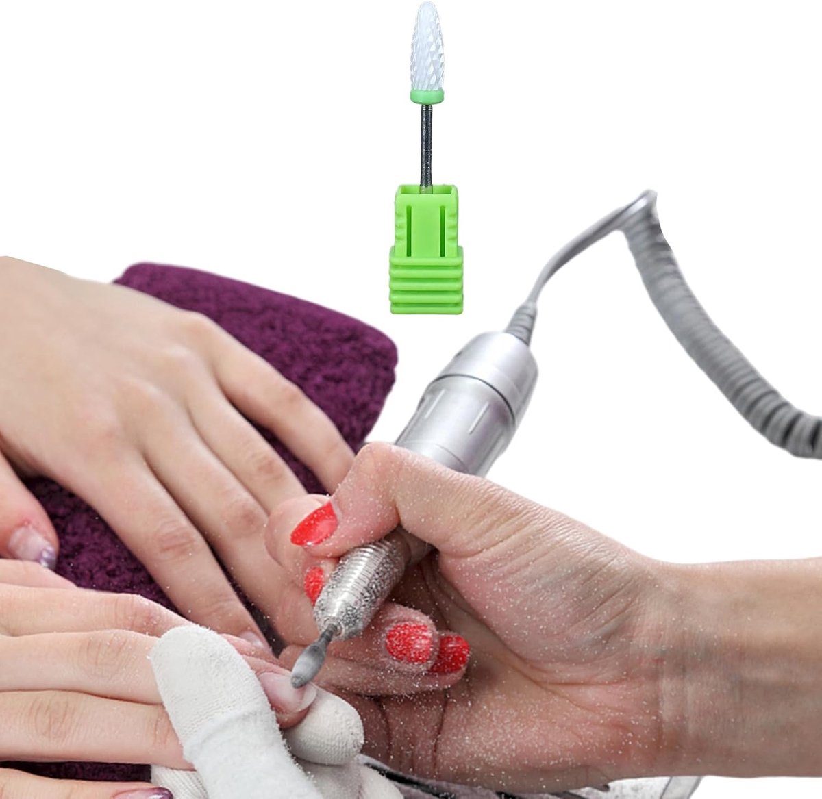 Keramische Nagelvijl Bits - Nagelboor Accessoires - Nagelcorrectie & Polijsten - 5 Verschillende Korrels - 2.35mm Schacht