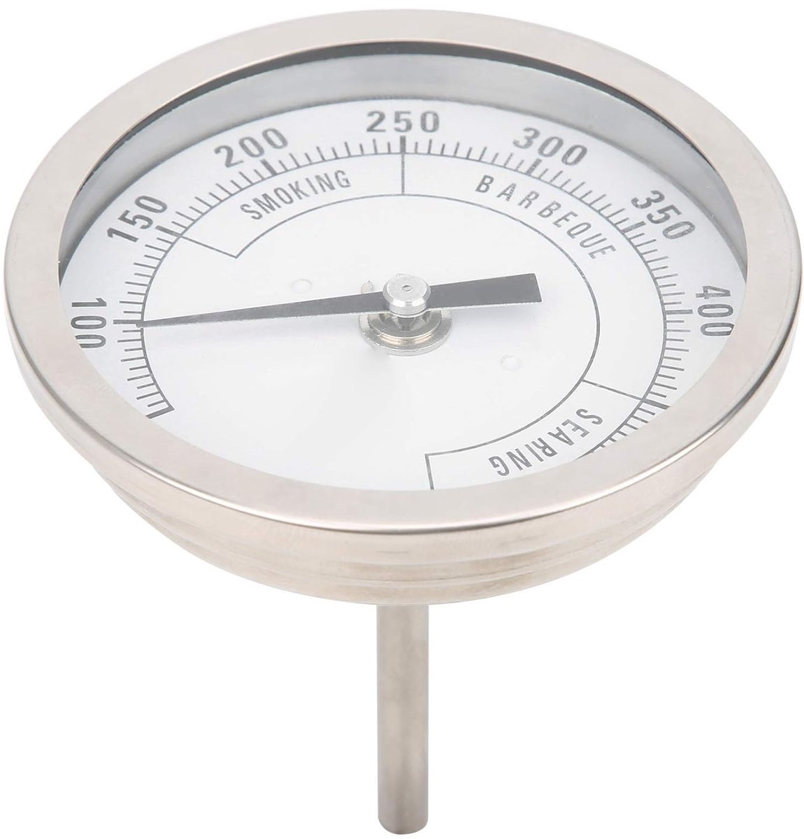 Roestvrijstalen Thermometer - Temperatuurmeter - Barbecue Grill Oven - Hoge Temperatuur Bestendig - 3 Inch Wijzerplaat - Zilverkleurig