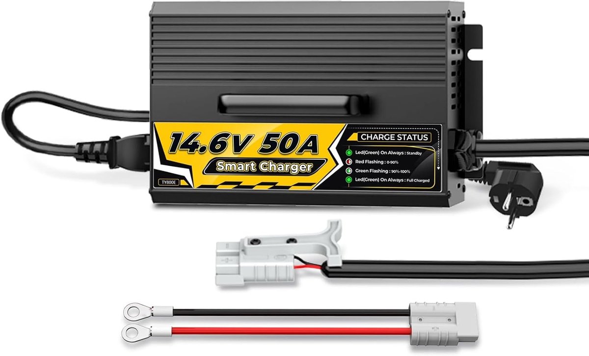 Lithium Batterijlader - Acculader - Accu Opladen - 50A Laadstroom - 17x10x7 cm