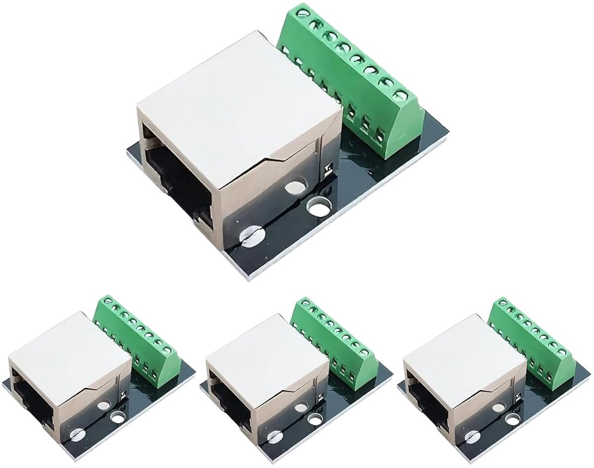 Ethernet Breakout Board - Netwerk Adapter - Signaal Splitsen - Dubbele Schroefaansluiting - 2.54/3.5mm Pitch
