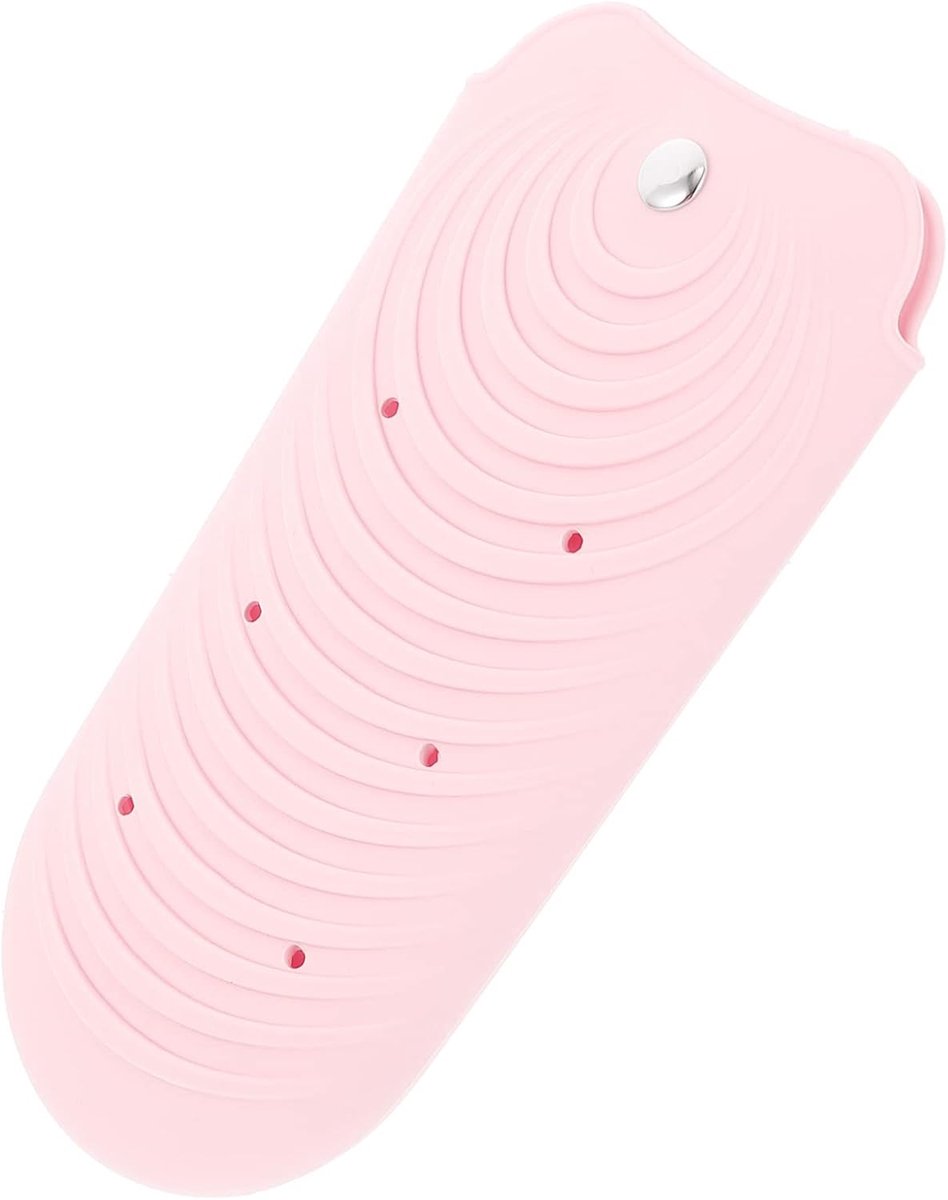 Krultang Opbergtas - Isolatiehoes Houder - Reizen Styling - Hittebestendig Siliconen - 20x10cm - Roze