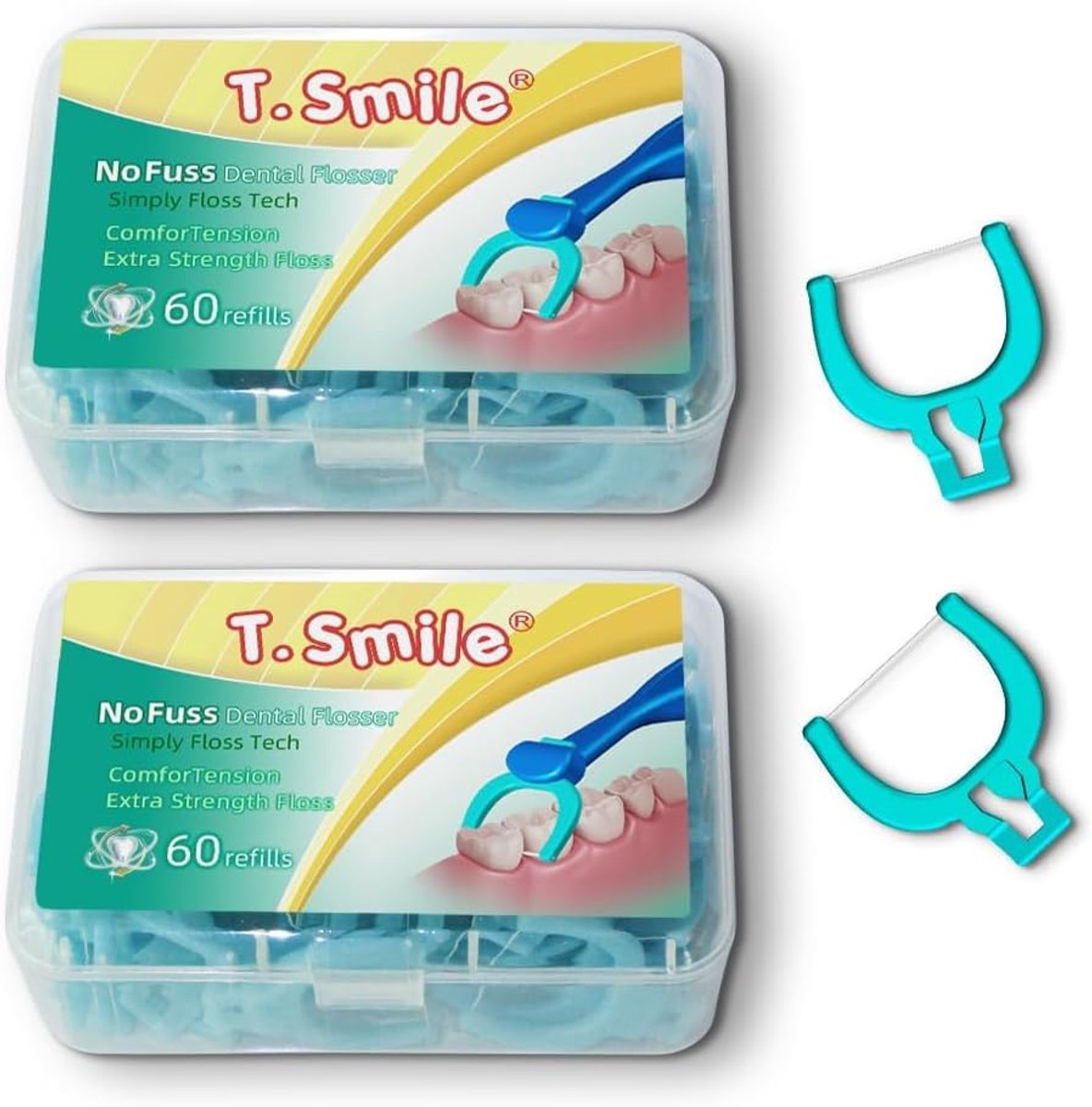 Tand Flosser Kit - Mondreiniger - Dagelijkse Mondhygiëne - Extra Sterke Floss - 127 cm Handvat