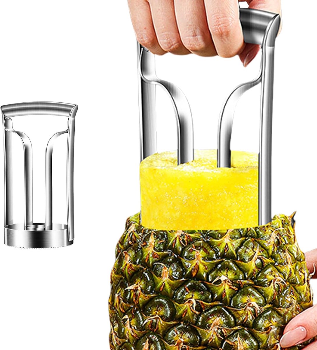 Fruitsnijder - Ananas Snijder - Vruchten Voorbereiden - Roestvrij Staal - 10x11.5x20cm