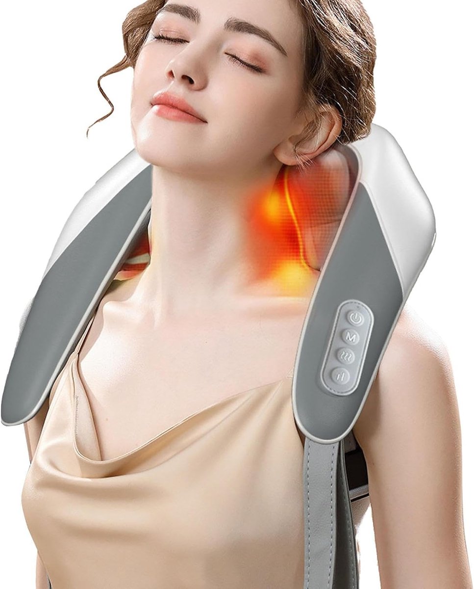 Massageapparaat Nek - Halswervel Stimulator - Diepe Ontspanning - Rustgevende Warmte - 161 kg