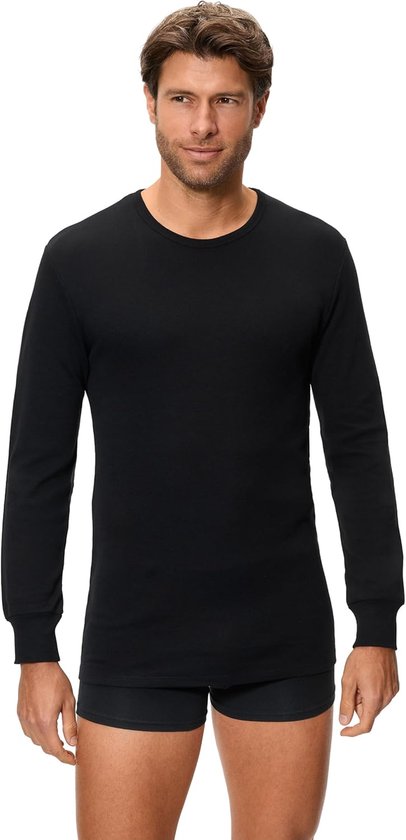 Foto: Thermisch shirt lange mouwen top winterkleding zachte katoenmix standaard maat zwart