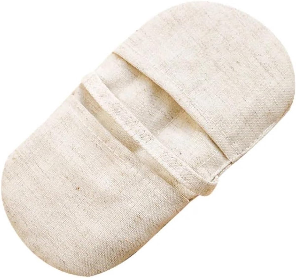 Ovenhandschoen Katoen Linnen - Keuken Hittebestendig - Bakken Grillen - Antislip Grip - 18.5 cm Lengte - Beige