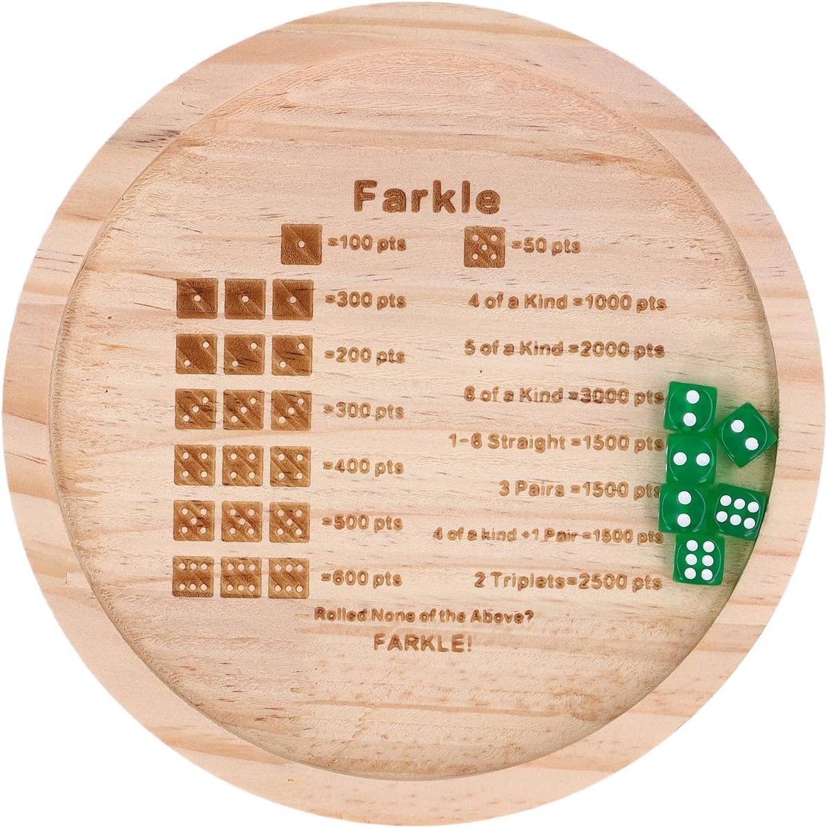 Dobbelsteenbak - Dobbelspel Accessoire - Gezellig Spelletje - Duurzaam Hout - Rond 18CM
