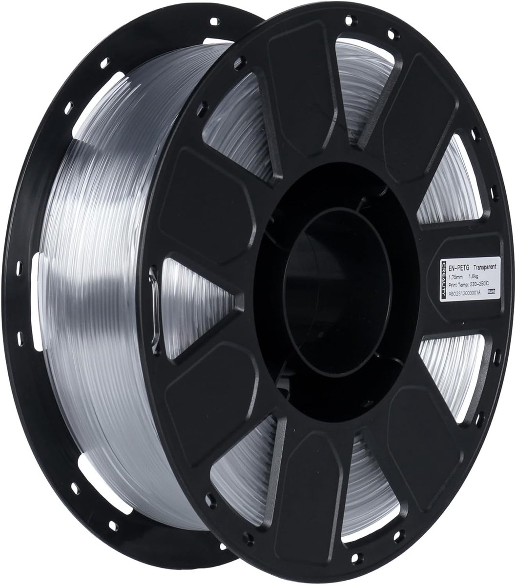 3D Printer Filament - PETG Draad - Precisie Printen - Vochtbestendig Geurloos - 1 KG 1.75mm - Transparant