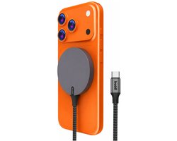 Buddi Power Qi2 15W Magnetische Draadloze Oplader - Compatibel met MagSafe - 1.5M Gevlochten USB-C Kabel - Grijs