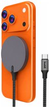 Buddi Power Qi2 15W Magnetische Draadloze Oplader - Compatibel met MagSafe - 1.5M Gevlochten USB-C Kabel - Grijs