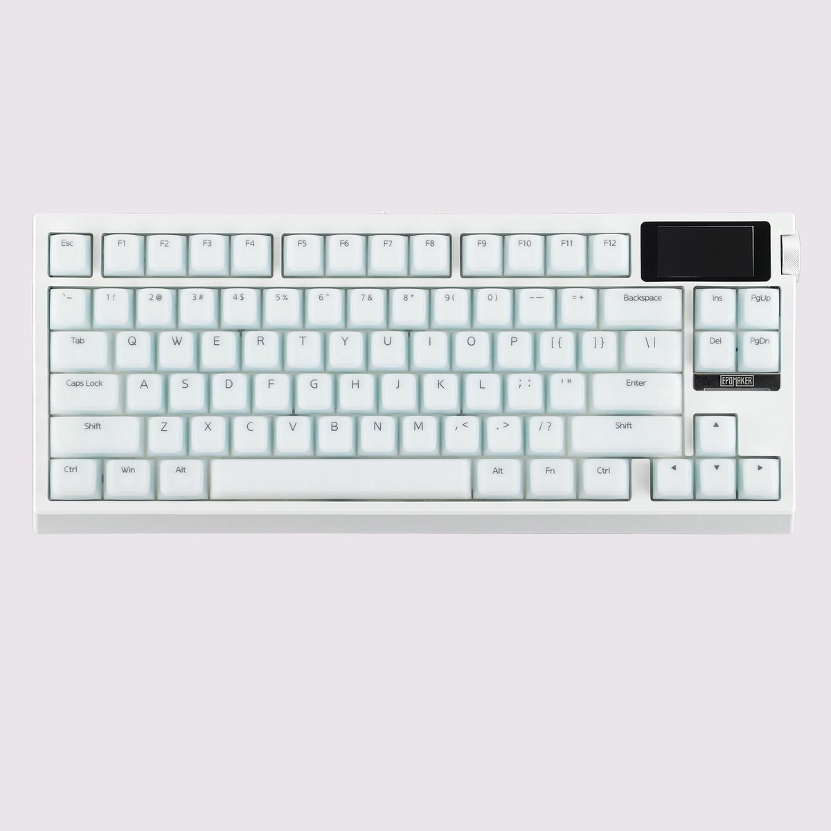 Epomaker G84 PRO Draadloos Mechanisch Gaming Toetsenbord - 75% Layout - TFT Scherm & Draaiknop - 8000mAh Accu - Gasket Mount - US QWERTY - Wit