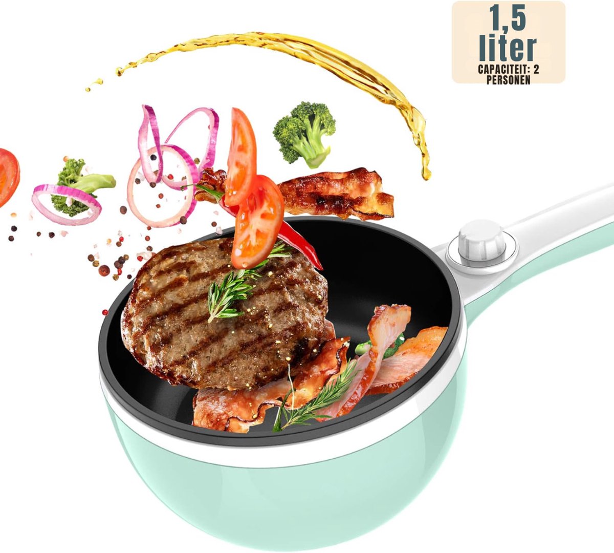SAVI® Hotpot Electrisch - Hotpot - Groen - 37cm x 12cm x 21cm