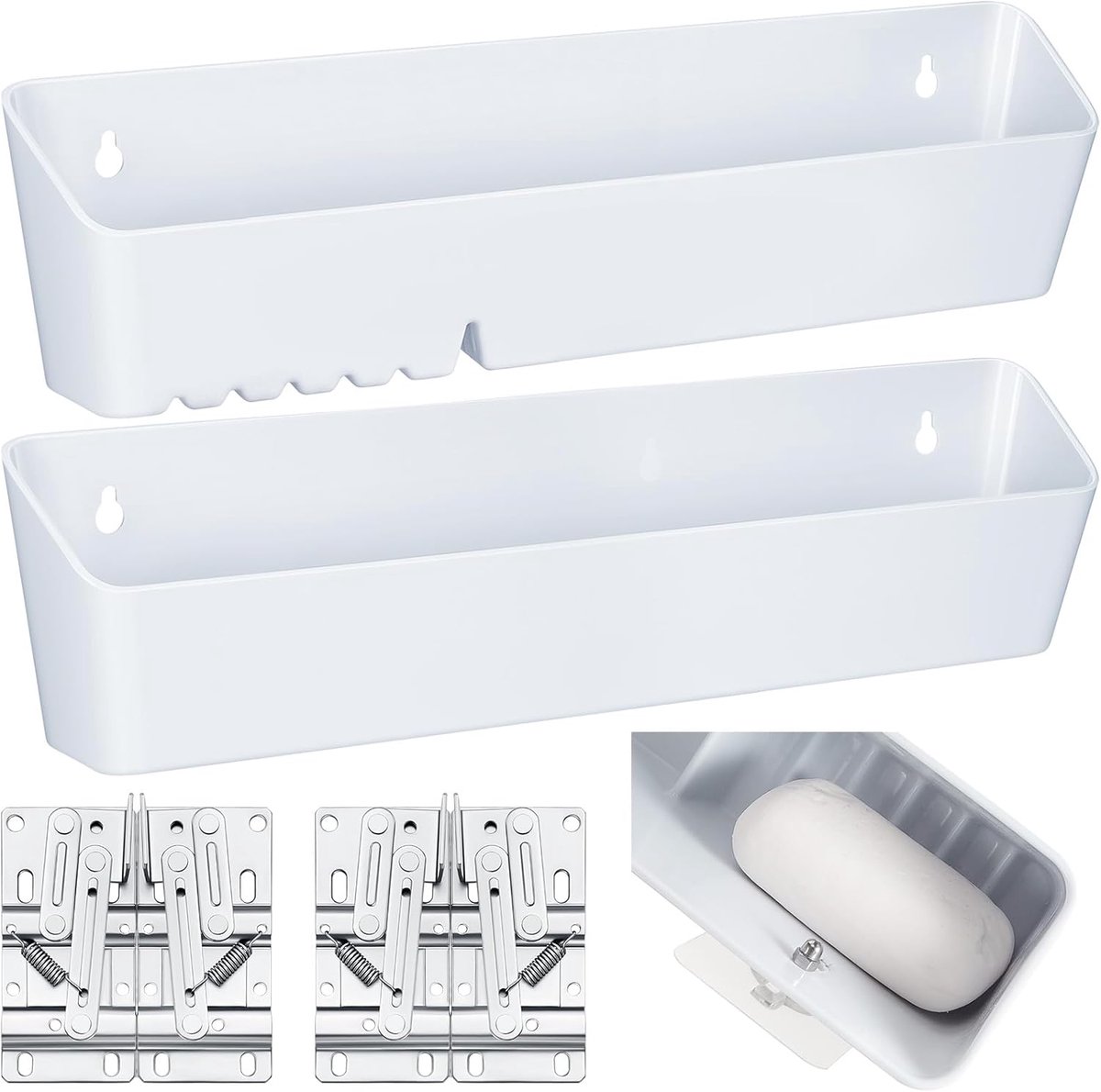 Keukenlade Set - Gootsteen Organizer - Keuken Opbergen - Uitklapbaar Ontwerp - 255 cm - Wit