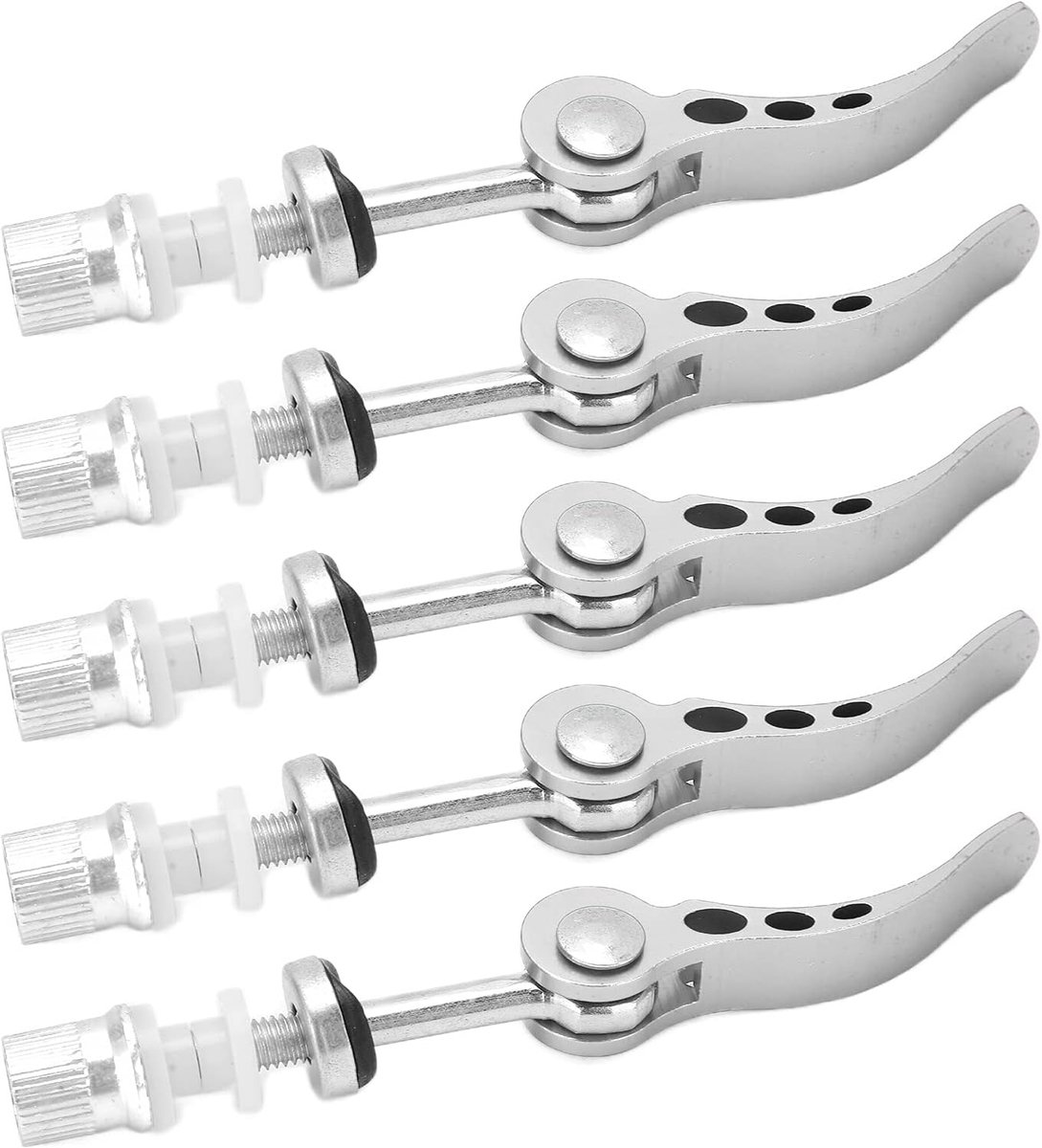 Zadelpenklemmen Fiets - Snelsluiting Klemmen - Fiets Zadel Verstellen - Lichtgewicht Aluminium Set - 5 Stuks - Zilver